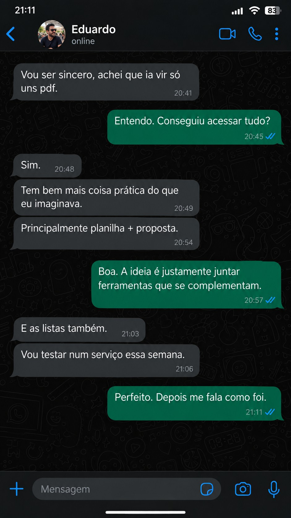 Depoimento de cliente do Eletricista Pro Kit 6